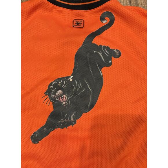 Ed Hardy by Christian Audigier Kids size 6 7  Sleeveless Top Orange Black Tiger - Picture 4 of 11